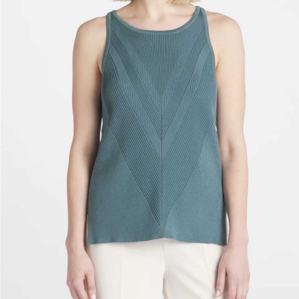 Anthropologie Fitted Blue Tank Top